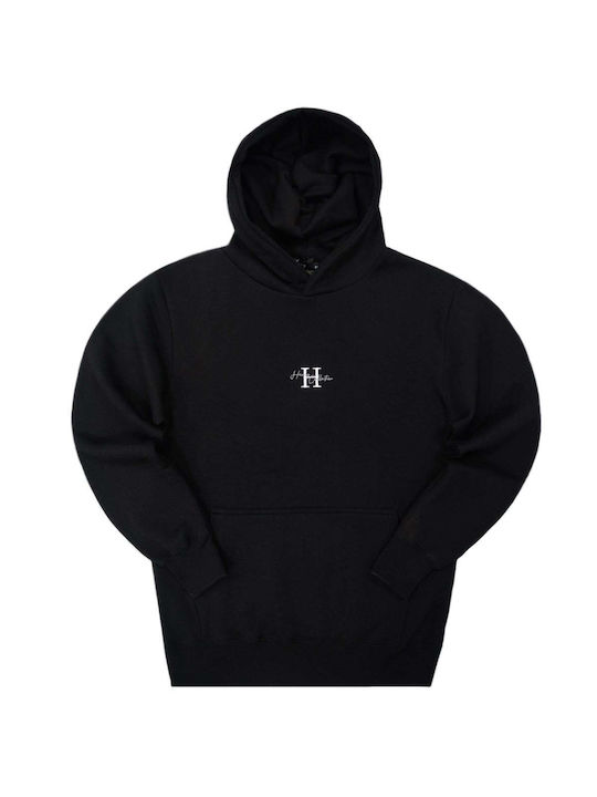 Henry Clothing Herren Sweatshirt mit Kapuze Black.