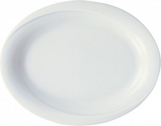 Güral Porselen Plate Shallow Oval made of Porcelain White 24x24cm