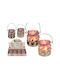 Christmas Glass Candle 6.5x6cm (Μiscellaneous Designs/Colors)