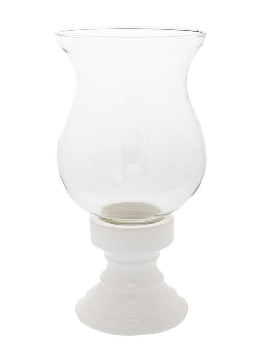 Iliadis Candle Holder Ceramic in White Color 20.5x20.5x39cm 1pcs
