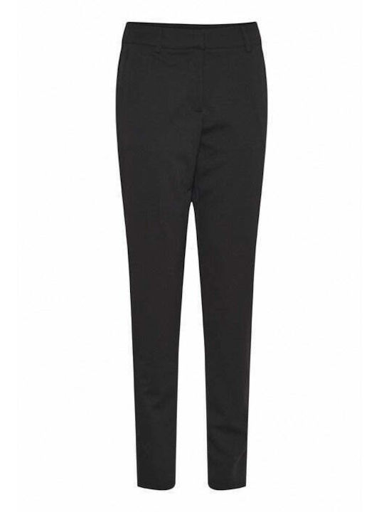 ICHI Women's Fabric Trousers Black