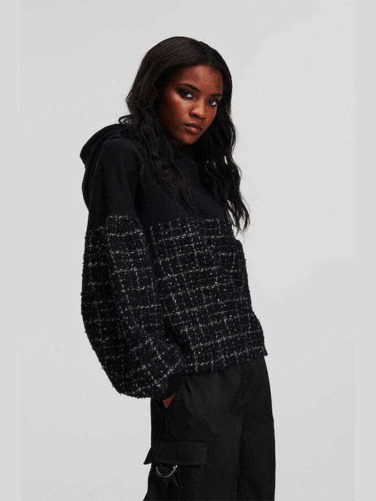Karl Lagerfeld Women's Hooded Sweatshirt BLACK