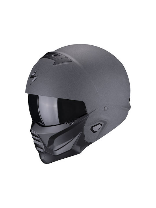 Scorpion Exo-combat Ii Graphite Motorcycle Helmet Full Face ECE 22.06 Weight 1300g with Sun Visor