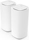 LinkSys Velop Pro 6E WiFi Mesh Network Access Point Wi‑Fi 6E Tri Band (2.4 & 5 & 6GHz) σε Διπλό Kit Λευκό