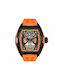 Gresham Uhr Batterie mit Orange Metallarmband