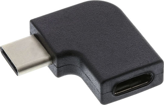 InLine USB-C 3.2 90° Angled Μετατροπέας USB-C male σε USB-C female 1τμχ