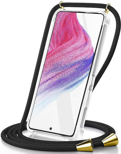 Ancus Back Cover Σιλικόνης με Λουράκι Μαύρο (Galaxy A23 4G / Galaxy A23 5G)