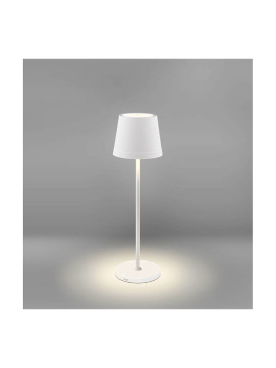 Century Table Lamp LED with White Shade and Base