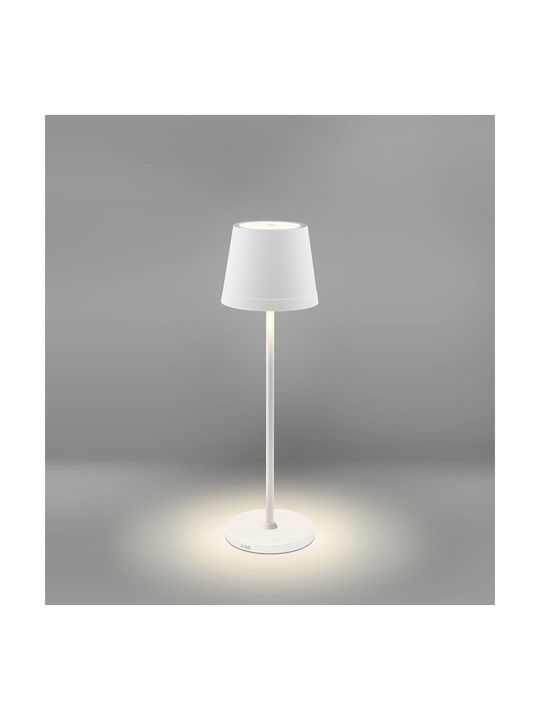 Century Table Lamp LED with White Shade and Base