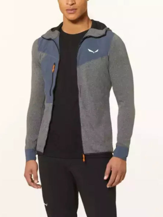 Salewa Puez 2 Dry Мъжка Якета Флийс С Качулка Сива