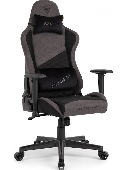 SENSE7 Spellmaster Fabric Senshi Edition Fabric Gaming Chair with Adjustable Arms Gray