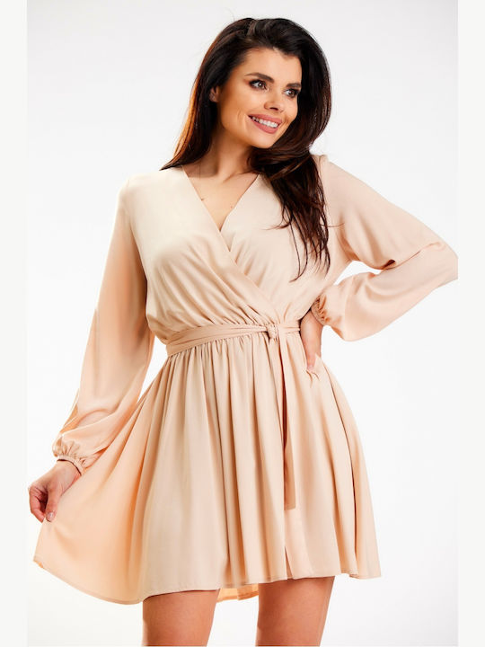 Awama Mini Dress Beige