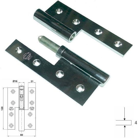 Amig Balama Mobilier Decolare Alamă Chrome plated brass 120x80mm Left 1buc 418