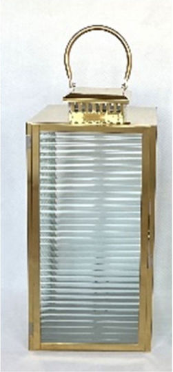 Iliadis Floortop Metallic Lantern Gold 18x19x39cm