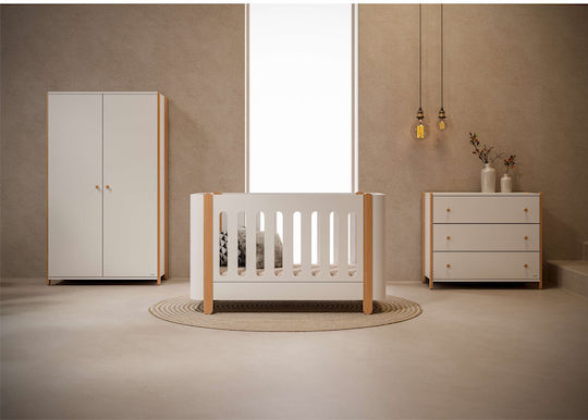 Casababy Комплекти бебешки мебели с Креват, Комод и Гардероб Бял / Бежов
