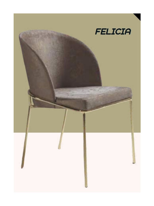 Felicia Dining Room Velvet Chair Gray 50x57x84cm
