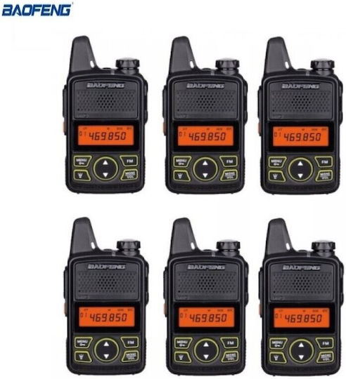 Baofeng BF-T1 Wireless Transceiver PMR 1.5W with Monochrome Screen Set of 6pcs