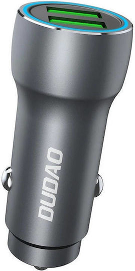 Dudao R4+ Auto-Ladegerät 18W 3A mit Anschlüssen: 2xUSB Schwarz Farbe