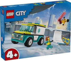 Lego City Emergency Ambulance And Snowboarder for 4+ Years