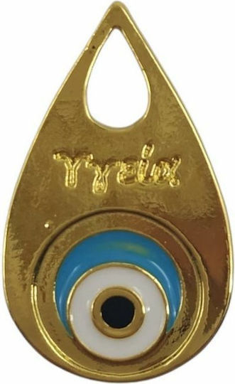 Faitakis Pack Metallic Pendant Motif for Jewelry Gold in Shape Eye 2.15x3.5cm.