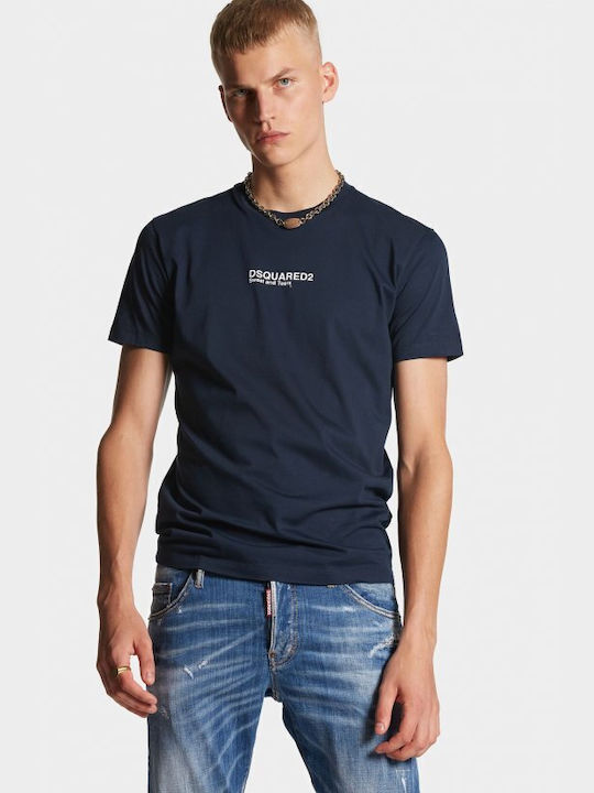 Dsquared2 Ανδρικό T-shirt Κοντομάνικο Μπλε