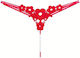 Blumige Damen Sexy Zeichenfolge mit Spitze & Perlen Rot