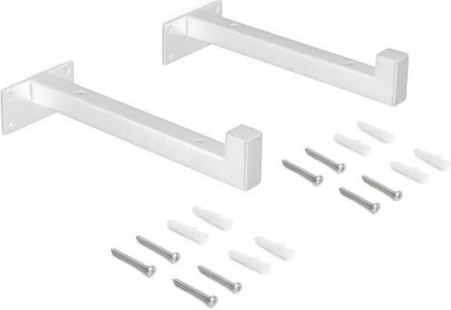 Emuca Heavy-Duty Metallic Corner Shelf White 222x62mm 2pcs 4101612