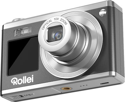 Rollei Compactline 10x Kompakte Kamera 20MP Optischer Zoom 10x mit Bildschirmgröße 2.8" und Videoauflösung 1920 x 1080 Pixel Schwarz