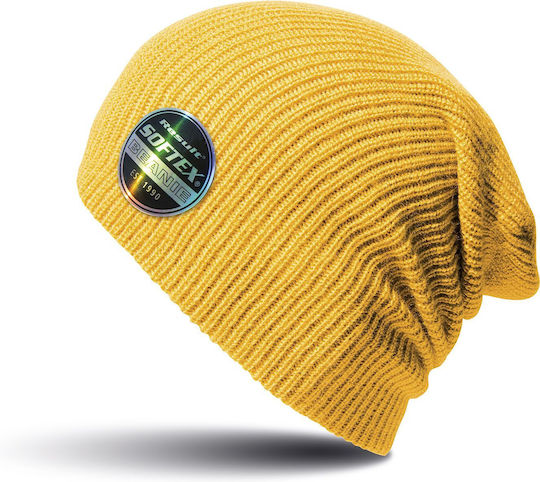 Rc031x Beanie Unisex Beanie Knitted in Gold color