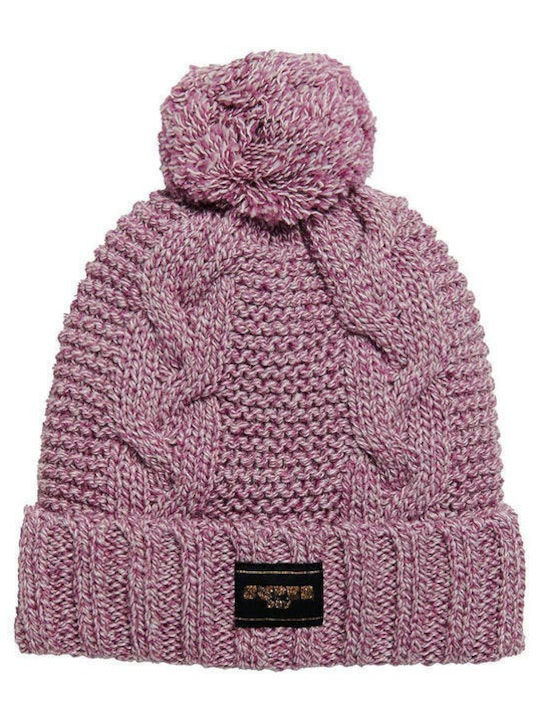 Superdry Beanie Unisex Σκούφος Πλεκτός σε Ροζ χρώμα