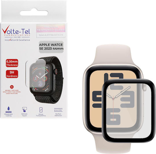 Volte-Tel 0.30mm Tempered Glass pentru Apple Watch 44mm 1buc Negru