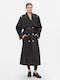 Femeie black Palton Oversized cu Curea