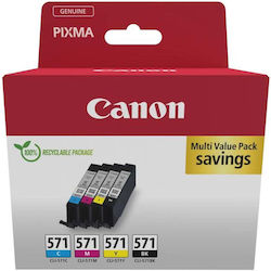 Canon CLI-571 Original Pack of 4 InkJet Printer...