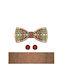 Legend Accessories Wooden Bow Tie Set with Cufflinks Brown