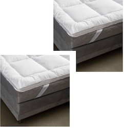 Sleeptime Single Bed Polyester Mattress Topper 1+1 Δώρο with Elastic Straps 90x200x3cm