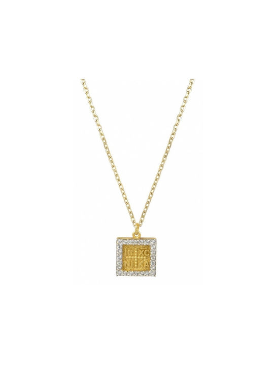 Nakos Jewellery & Watches Halskette Konstantin Amulett aus Gold 9 K