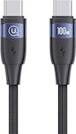 Usams Us-sj633 Împletit USB 2.0 Cablu USB-C bărbătesc - USB-C de sex masculin 100W Negru 2m (SJ633USB01)