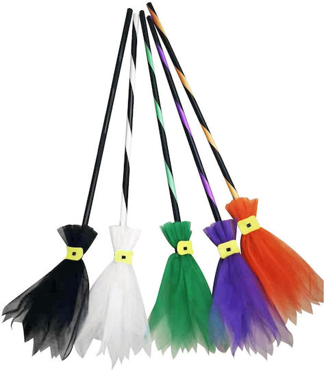 Colorful Carnival Broom Purple for Halloween made of Plastic 1pcs