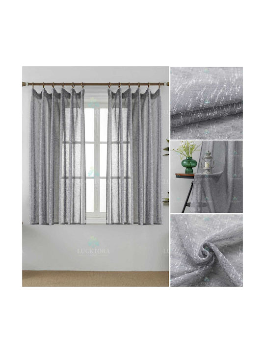 Curtain with Pencil Pleat Dark Grey 200x150cm