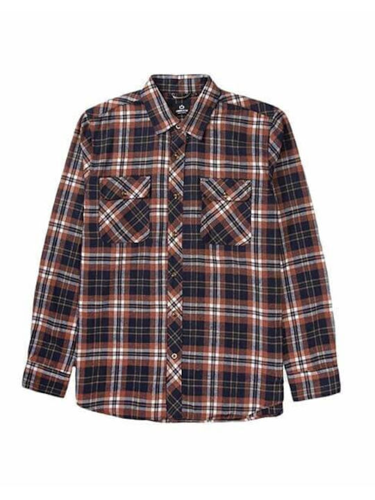 Emerson Long-sleeved Shirt Checked Orange