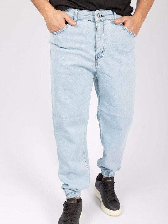 Ανδρικό Παντελόνι Τζιν Cropped Ελαστικό Light Blue