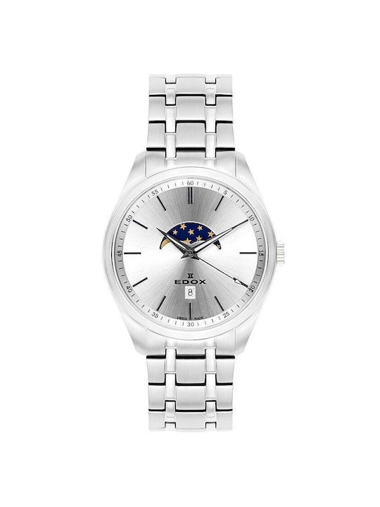 Edox Uhr Batterie mit Silber Metallarmband