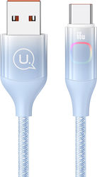 Usams Us-sj636 LED USB 2.0 Cable USB-C male - USB-C 66W Μπλε 1.2m (SJ636USB03)