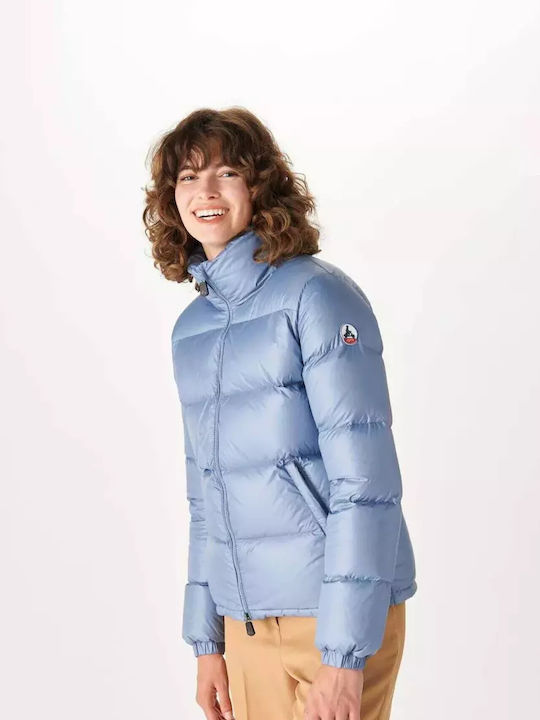 Just Over The Top Women's Long Puffer Jacket for Winter Light Blue