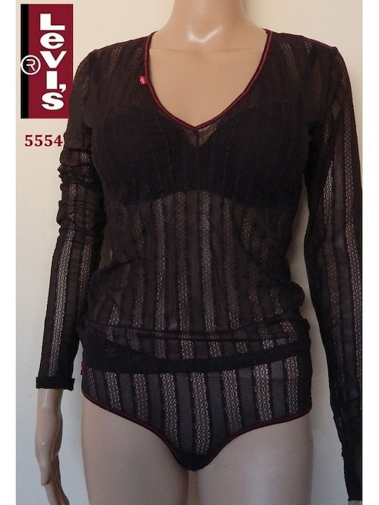 Damen Bluse Langärmelig Schwarz