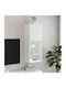 Wall Living Room Display Cabinet made of Particleboard with Glass & Lighting White 40.5x30x102cm