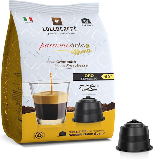 Lollo Caffe Капсули Еспресо Съвместими с машина Dolce Gusto 16капси