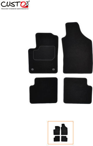 Custopol Satz Vorder- und Hintermatten 4Stück aus Teppichboden für Fiat 500 Gray