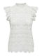 Jacqueline De Yong Women's Summer Blouse Sleeveless White