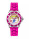 Disney Kinder-Analoguhr Princess mit Kautschuk/Plastikarmband Fuchsie